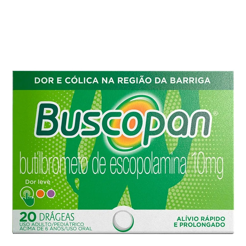 Buscopan Brometo de N Butil Escopolamina 10mg 20 drágeas