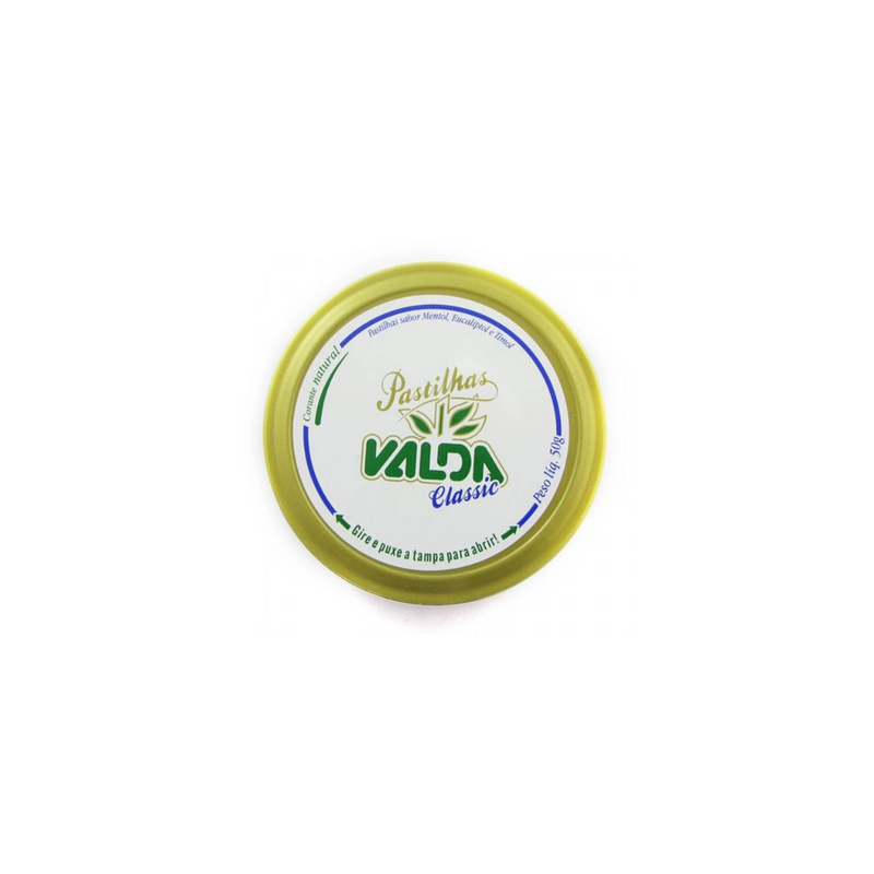 Pastilha Valda Classic Sabor Mentol Eucaliptol e Timol 50Gr.