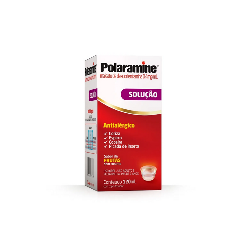 Polaramine 0,4Mg/Ml Sabor De Frutas Solução Com 120 Ml