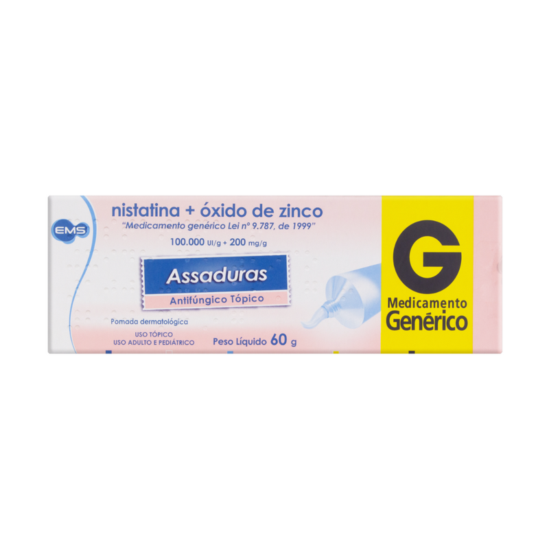 Nistatina 100.000Ui/G + Óxido De Zinco 200Mg/G  Pomada Com 60g EMS