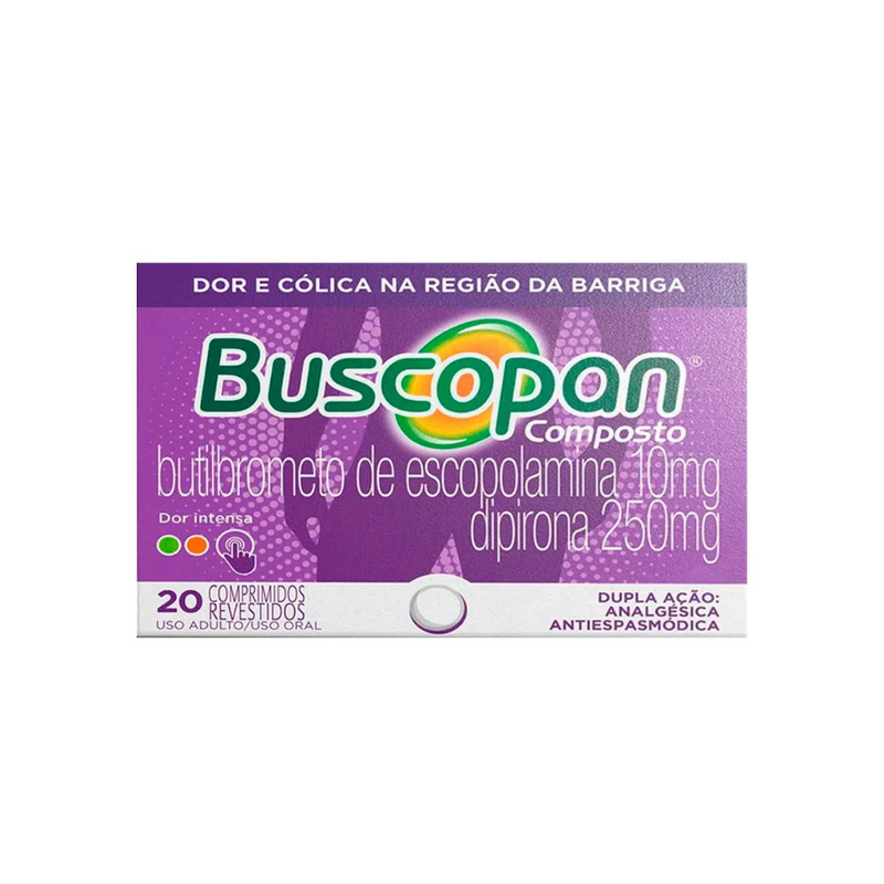 Buscopan® Composto 10Mg + 250Mg 20 Comprimidos Revestidos