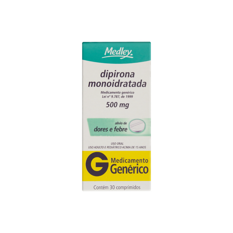 Dipirona Monoidratada 500Mg Medley Com 30 Comprimidos