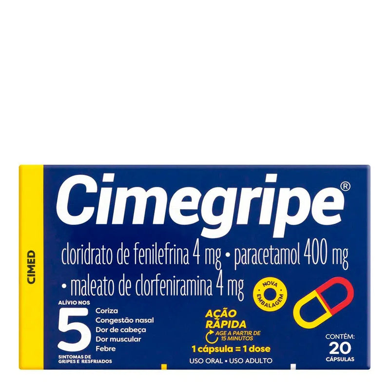 Cimegripe 400mg Cimed 20 Cápsulas